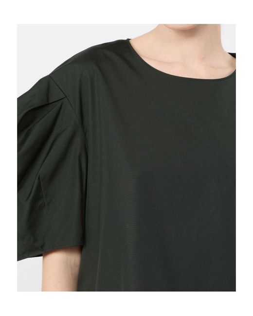Max Mara Black Sabrina Puff-Sleeve T-Shirt