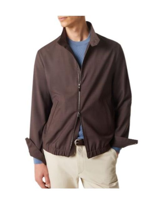 Canali Brown High-Neck Zip Jacket for men
