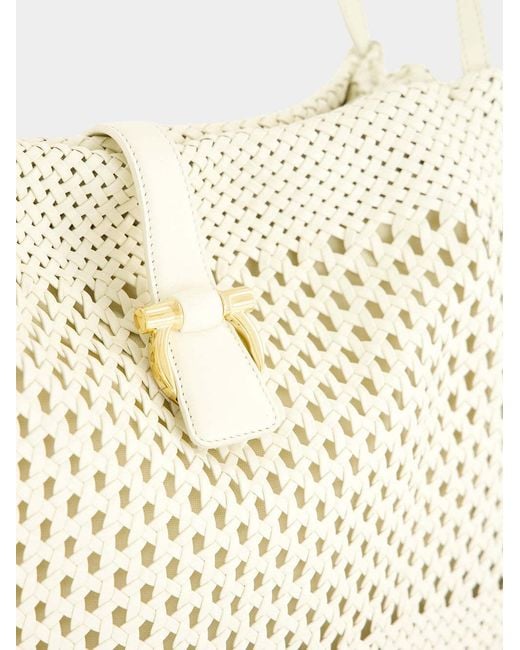 Ferragamo Natural Large Woven Tote Bag