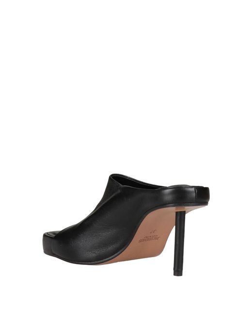 Jacquemus Black Geometric Heel Leather Slide Sandals