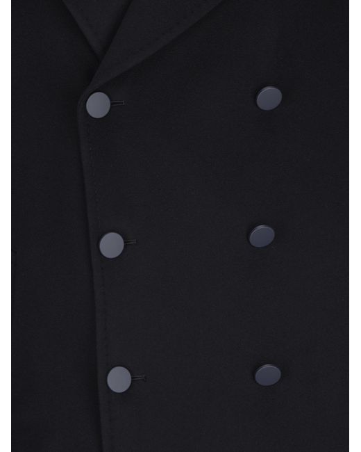 Tagliatore Black Double-Breasted Coat for men