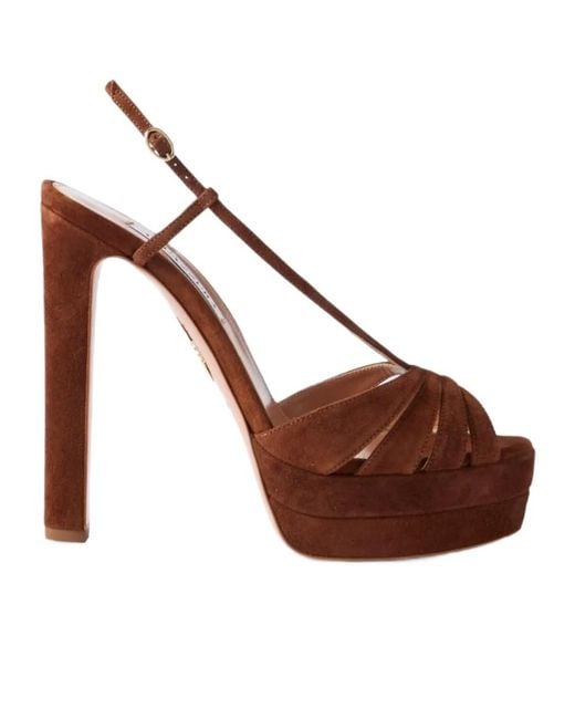 Aquazzura Brown Aimée Platform Sandals