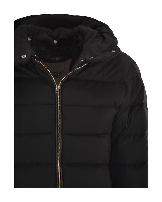 Herno Black Zip-Up Hooded Down Jacket