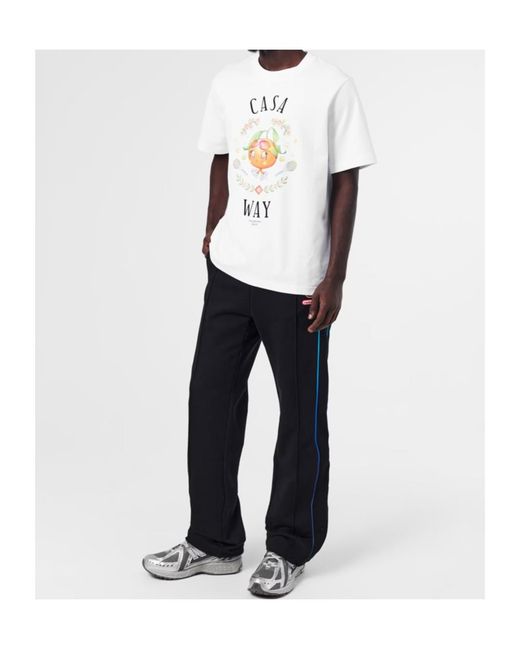 Casablanca White Logo Crew Neck T-Shirt for men