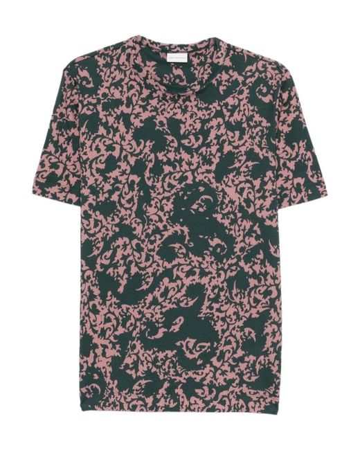 Dries Van Noten Gray All Over Print Crewneck T-Shirt for men