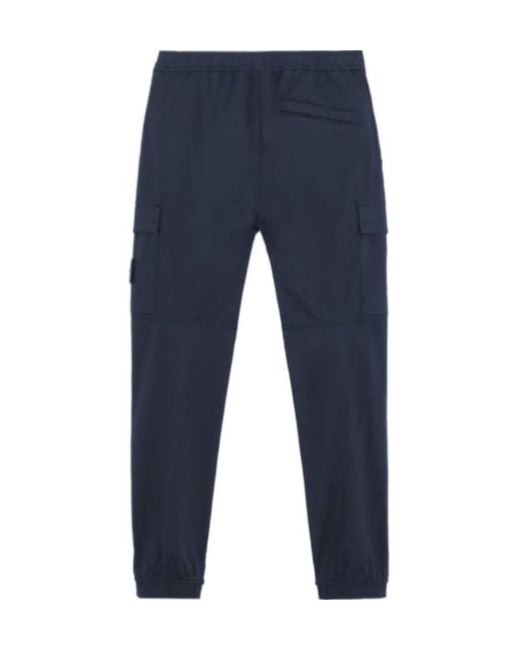 Stone Island Blue Regular Tapered Fit Cargo Pants for men