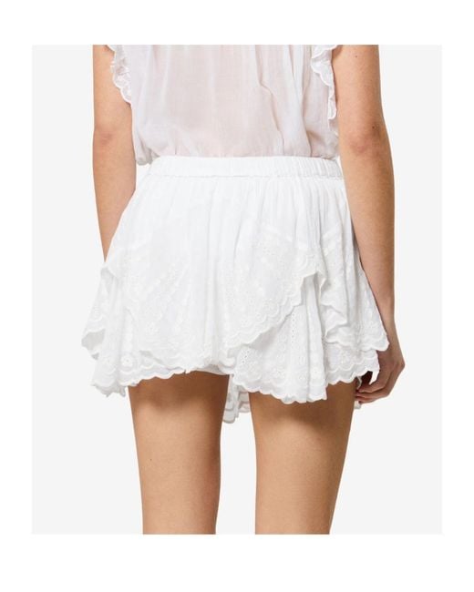 Isabel Marant White Isabel Marant Étoile Layale Ruffled Shorts