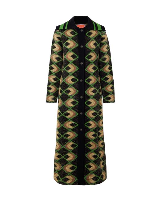 LaDoubleJ Green La Doublej Half Light Jacquard Maxi Coat