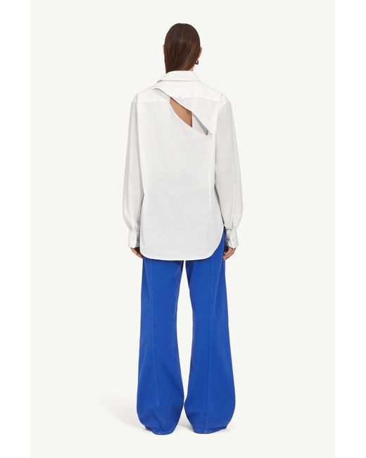 MM6 by Maison Margiela White Cut Out Detailed Buttoned Shirt