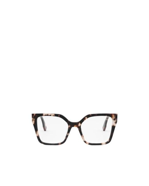 Fendi White Eyewear Square Frame Glasses
