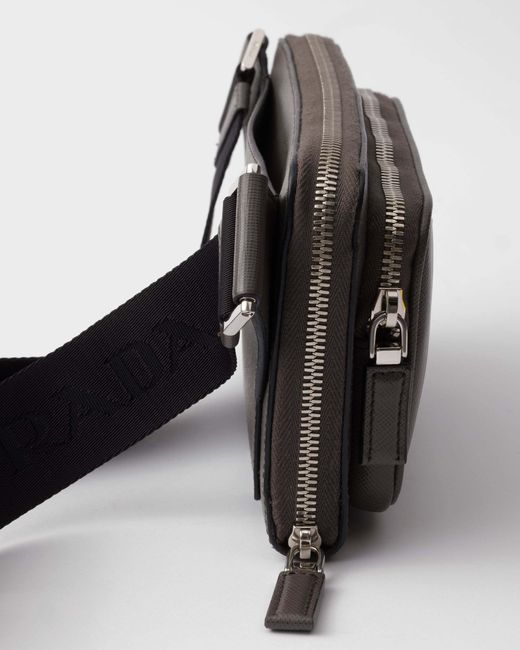 Prada Black Saffiano Leather Belt Bag for men