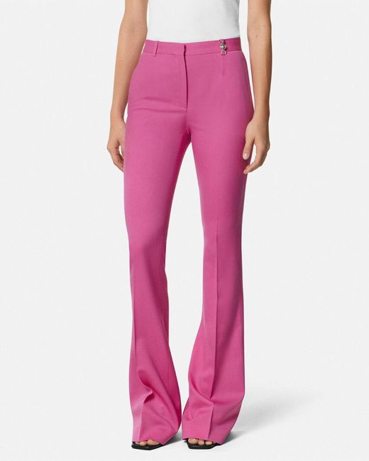 Versace Pink Pressed-Crease Tailored Trousers