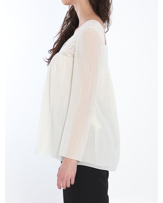 Céline White Long-Sleeved Shirt