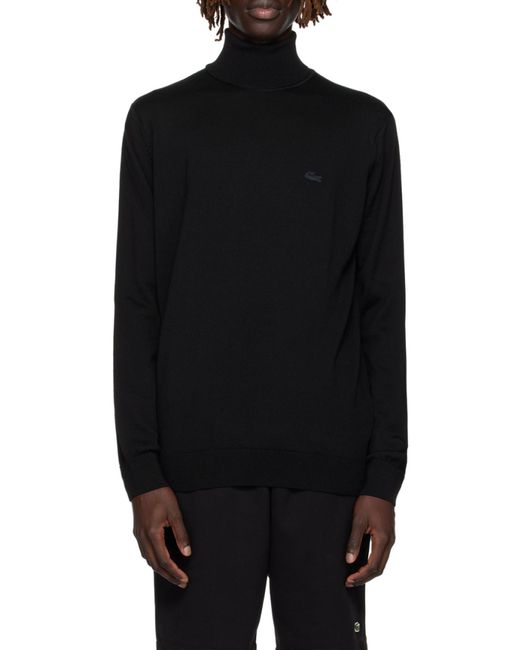 Lacoste Black Logo High-Neck Knitted Pullover for men