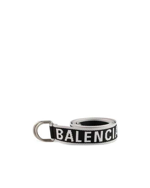 Balenciaga White D Ring Logo Detailed Belt for men