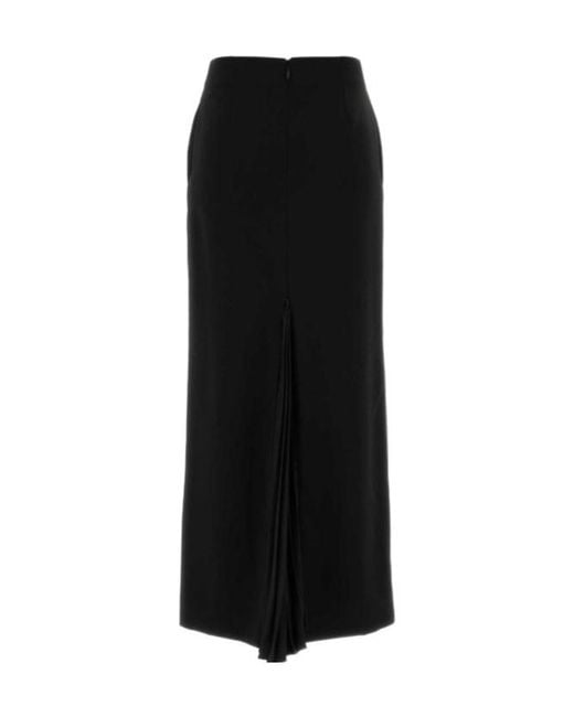 Jil Sander Black Pleated-Insert Side-Pocket Maxi Skirt