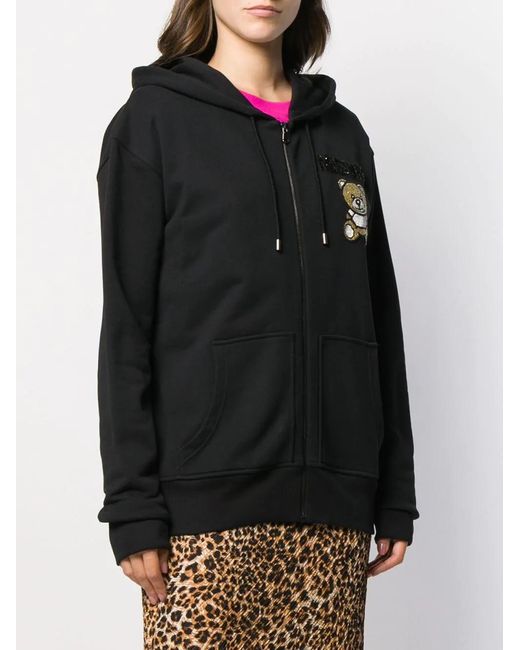 Moschino Black Beaded Teddy Bear Casual Jacket