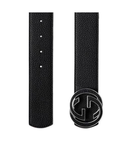 Gucci Black Logo Plaque Belt for men