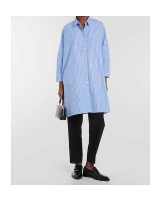 Jil Sander Blue Striped Cotton Poplin Shirt