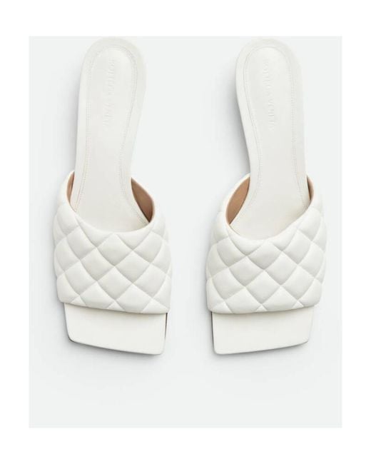 Bottega Veneta White Padded Mules