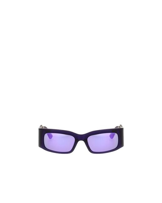 Balenciaga Blue Eyewear Paper Rectangle Frame Sunglasses