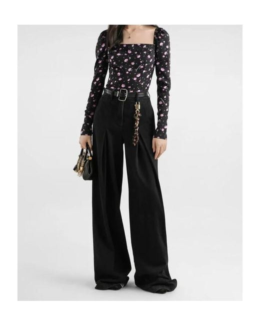 Dolce & Gabbana Black Carnations-Printed Top
