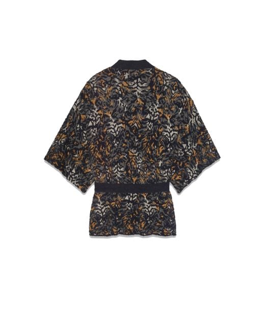 Saint Laurent Black V-Neck Tied Short-Sleeved Cardigan for men