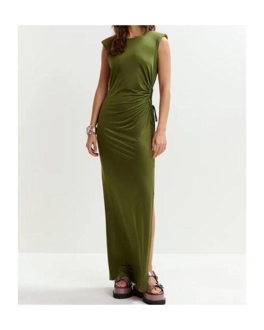 Essentiel Antwerp Green Joye 098 Draped Jersey Dress