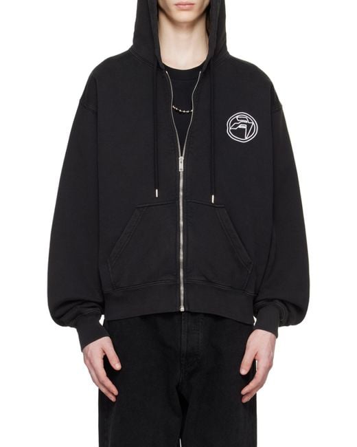 Ambush Black Amblem Zip-Up Hoodie for men