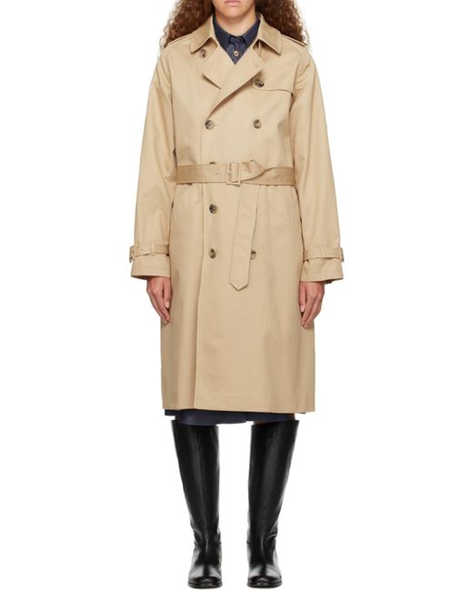 A.P.C. Natural Greta Long-Sleeved Trench Coat