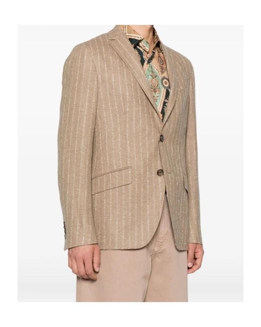 Etro Natural Pinstripe Blazer for men