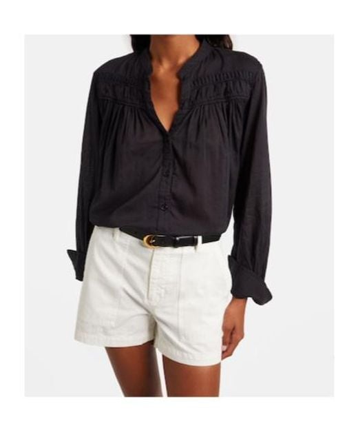 Nili Lotan Blue Clarys Cotton Blouse