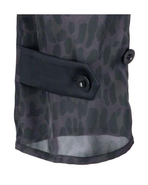 Sacai Blue Leopard Printed Satin Pants