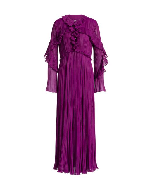 Alberta Ferretti Purple Silk Creponne Evening Dress