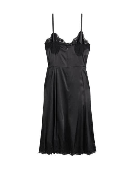 Dolce & Gabbana Black Solid Color Lace Cami Dress