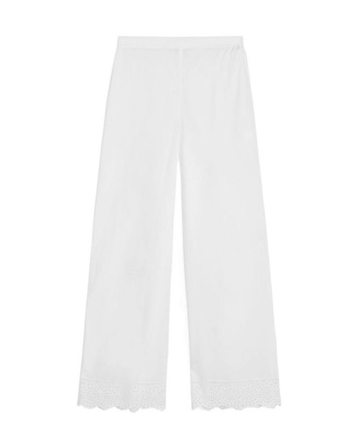 By Malene Birger White Gretana Broderie-Anglaise Trousers