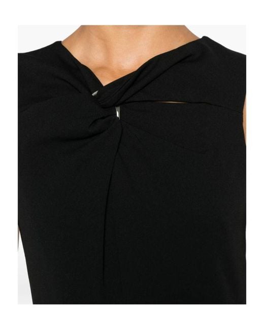 Calvin Klein Black Twist-Detail Sleeveless Jumpsuit
