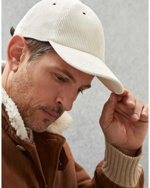 Brunello Cucinelli White Ribbed Baseball Cap for men