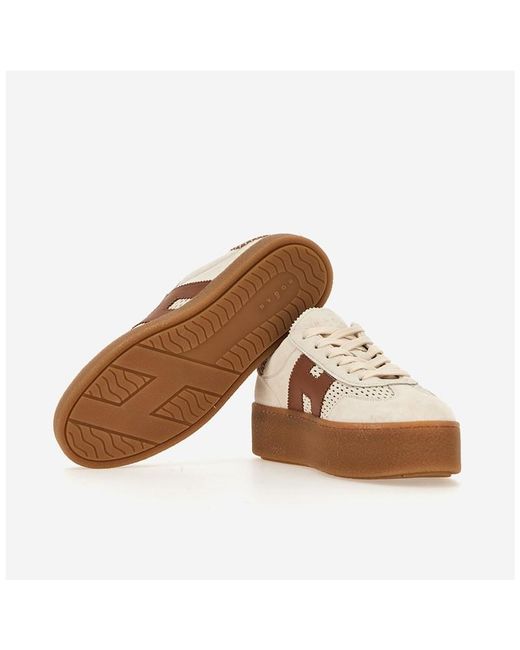 Hogan Brown H-Detail Platform Sneakers