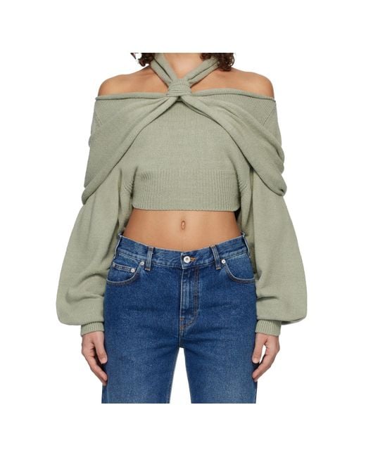 Balmain Green Long-Sleeve Sweater