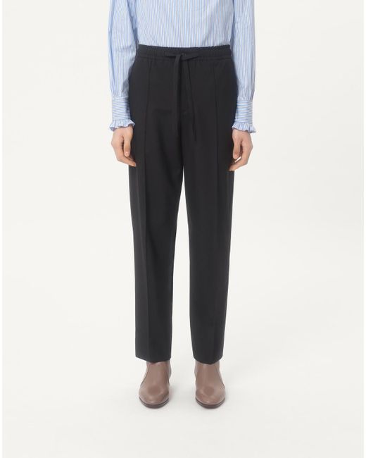 Valentino Gray Pleat Detailed Drawstring Pants for men