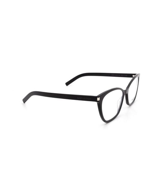 Saint Laurent White Eyewear Cat-Eye Glasses