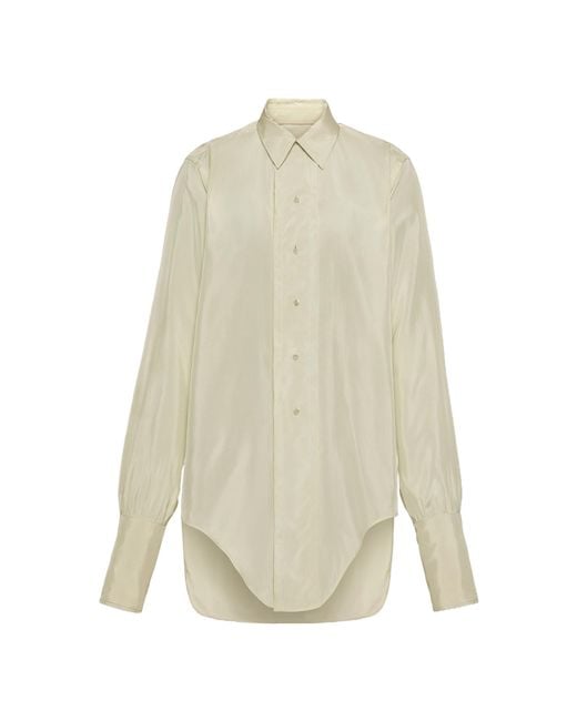 Maison Margiela White Buttoned Long-Sleeved Shirt