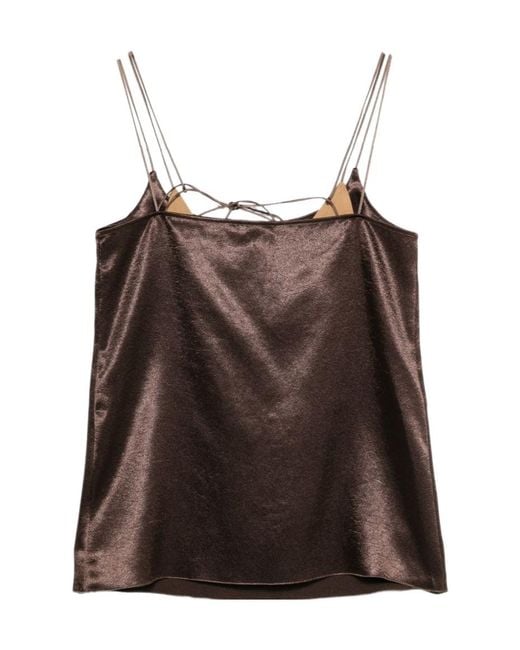 Alysi Brown Strapless Top