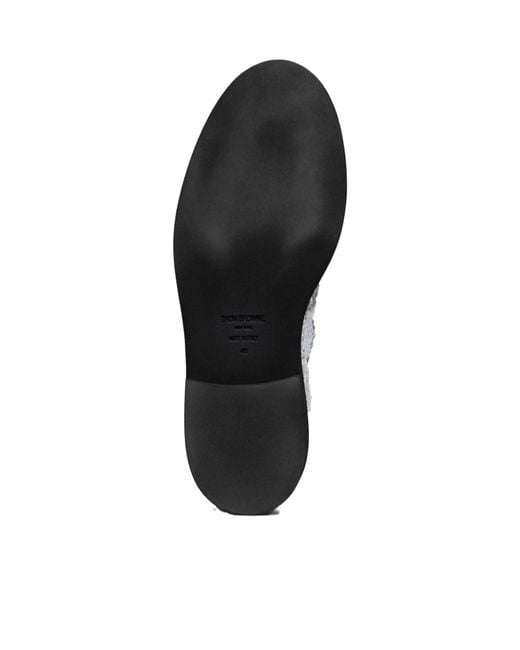 Thom Browne White Tartan-Check Round Toe Ballerina Shoes