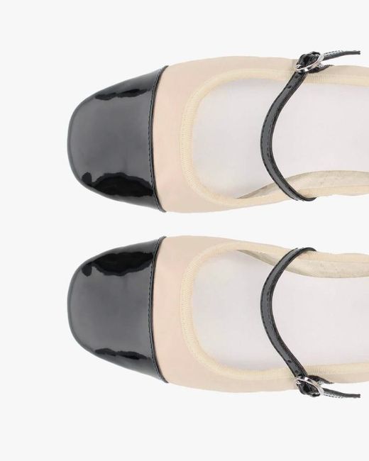 Repetto Natural Georgiana Buckle-Fastening Cap-Toe Ballet Flats
