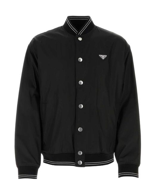 Prada Black Re-Nylon Bomber Jacket for men