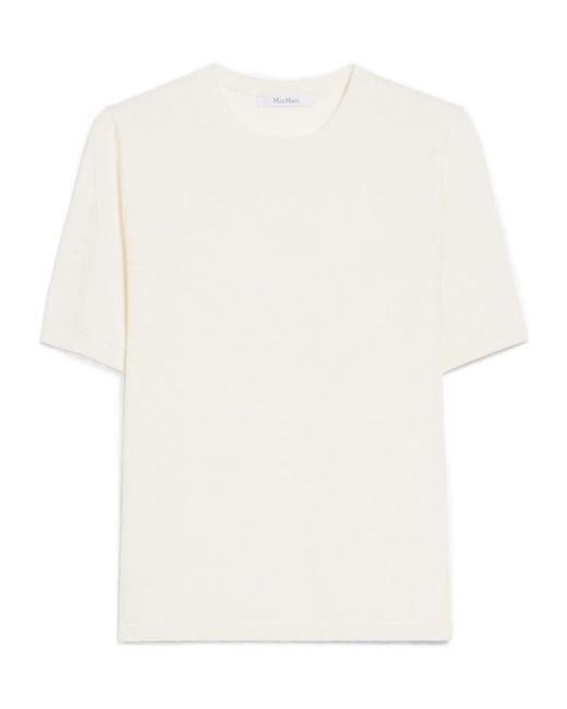 Max Mara White Crewneck Knitted Top