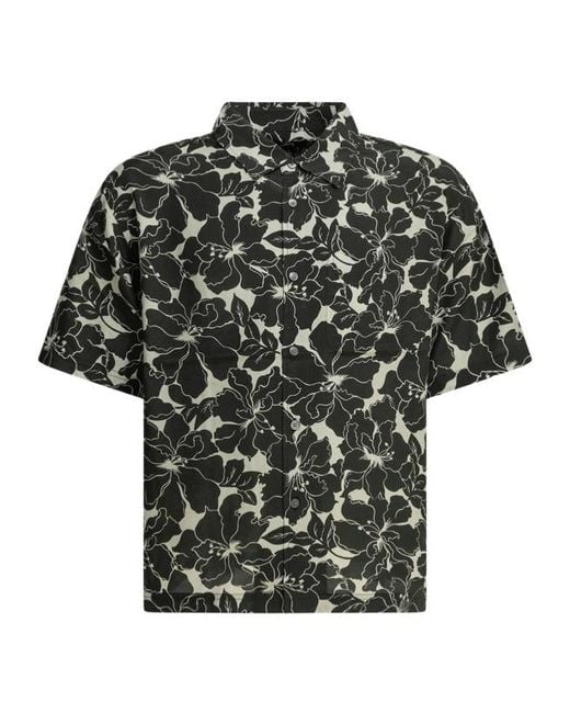 Stussy Black Floral Hawaiian Shirt for men