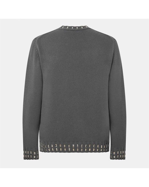 Fendi Gray Embellish Knit Sn54 for men